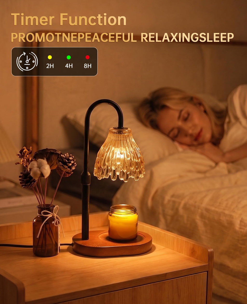 Glass Candle Warmer Lamp with Timer & Dimmer C22562