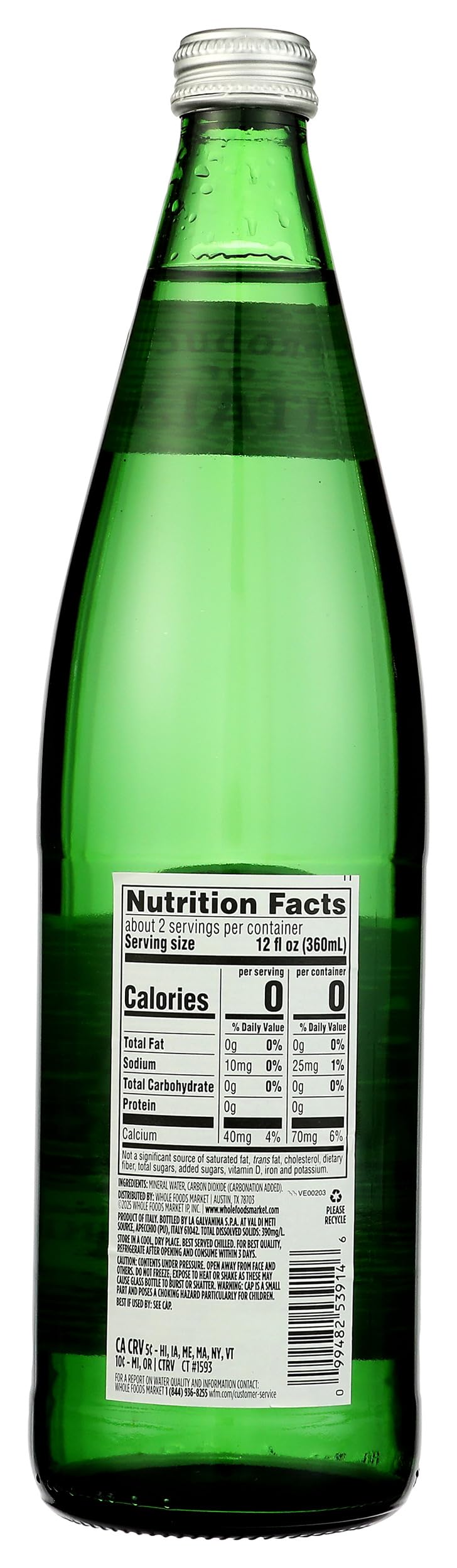 Unflavored Italian Sparkling Mineral Water T679811