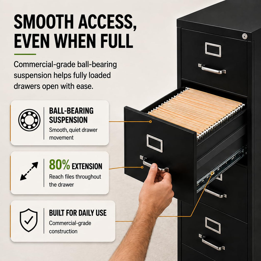 4 Drawer Metal Vertical Filing Cabinet N611
