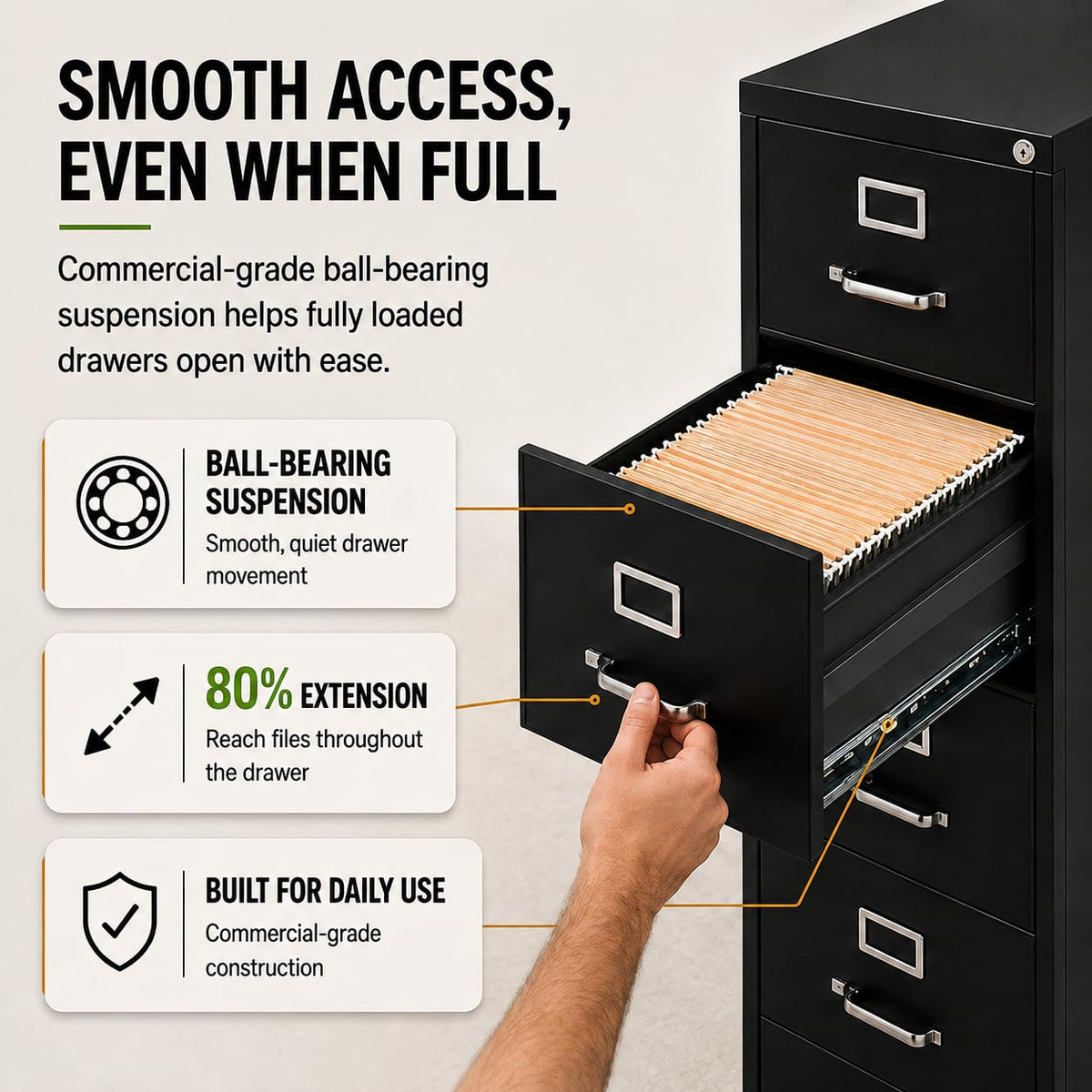 4 Drawer Metal Vertical Filing Cabinet N611