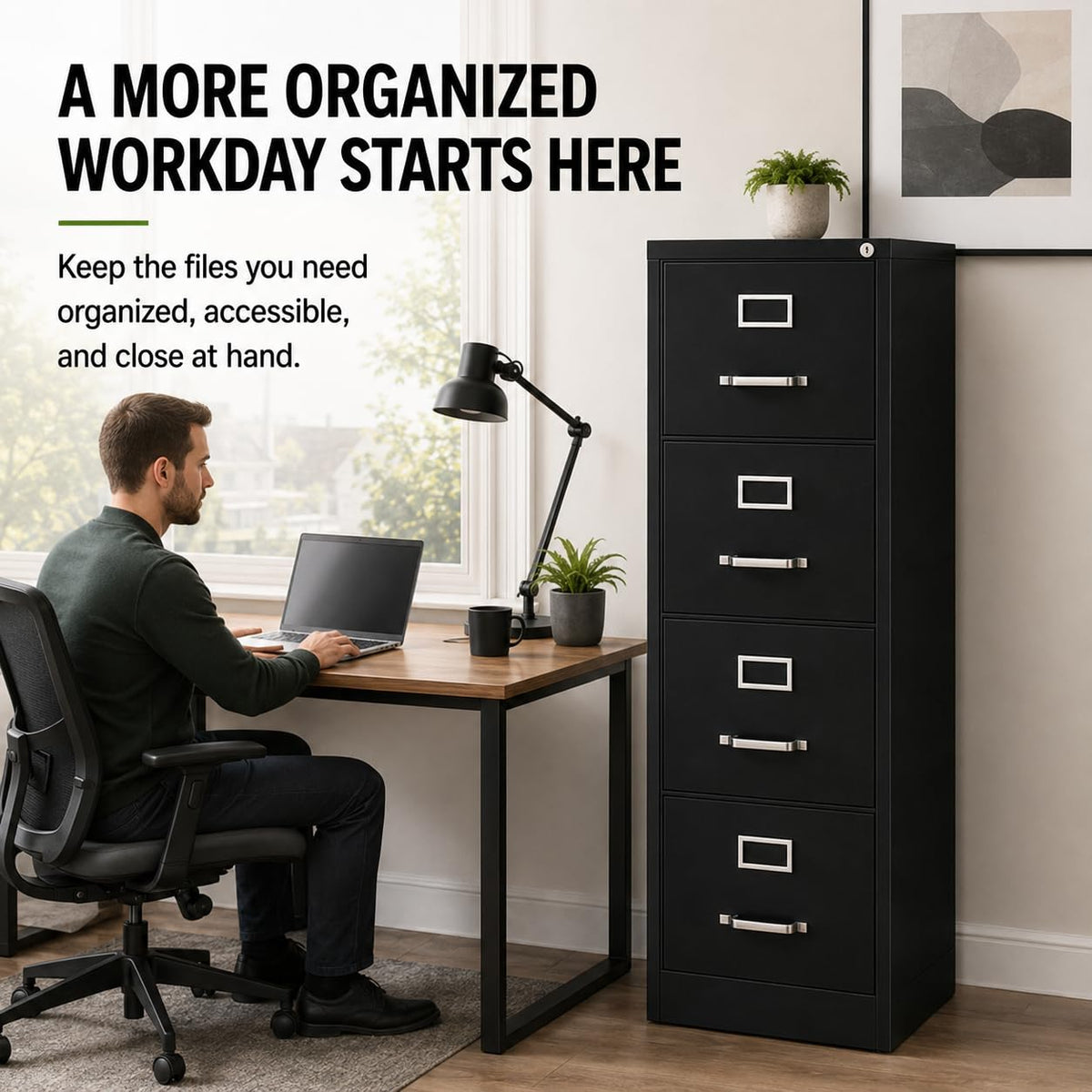 4 Drawer Metal Vertical Filing Cabinet N611