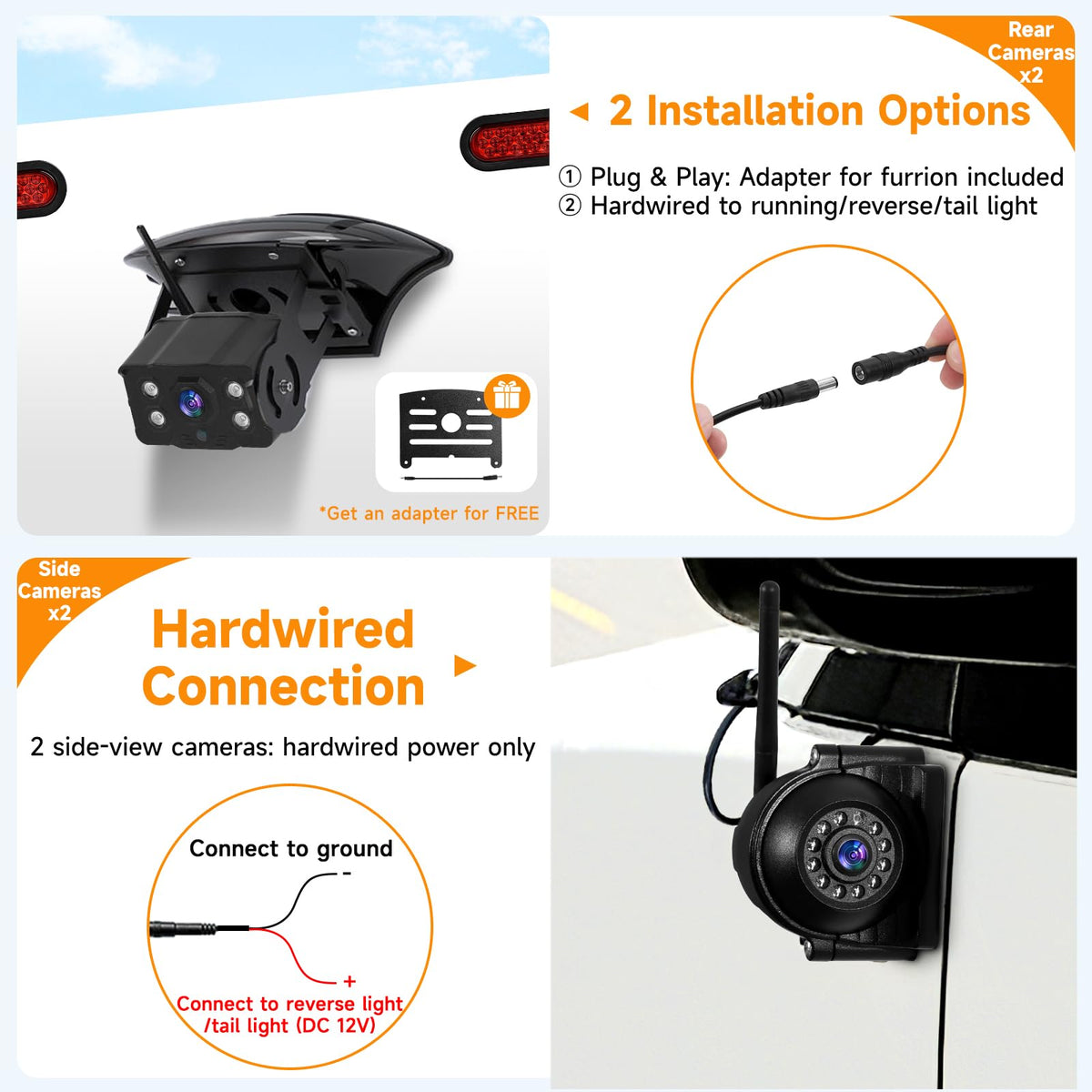 1080P Wireless RV Camera System with 7 Inch HD Monitor D737545