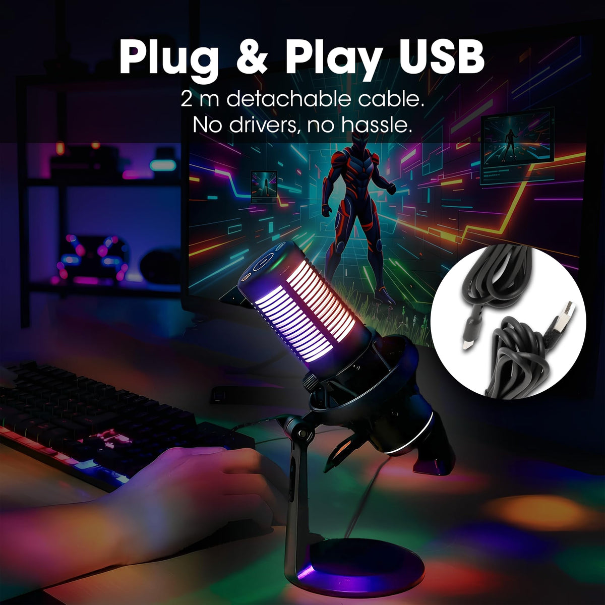 RGB USB Gaming Microphone with Shock Mount N68356