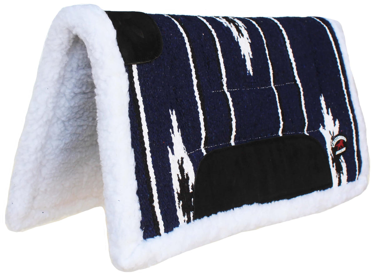 24"x24" Cotton Acrylic Fleece Padded Western Saddle Pad Navy C909959
