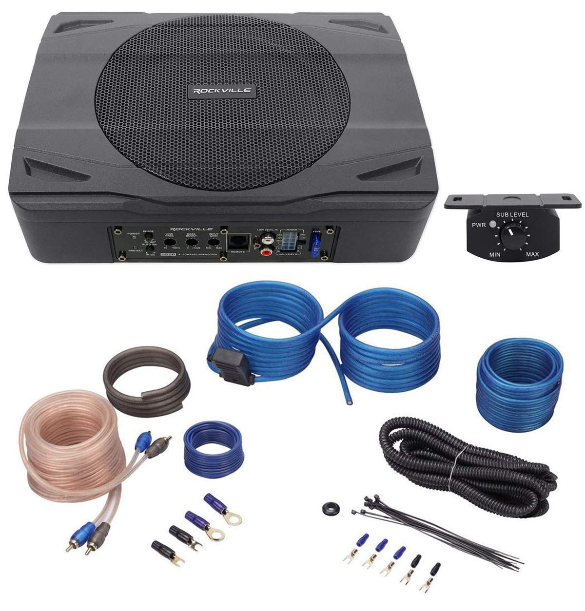 8" Powered Under-Seat Car Subwoofer F74360