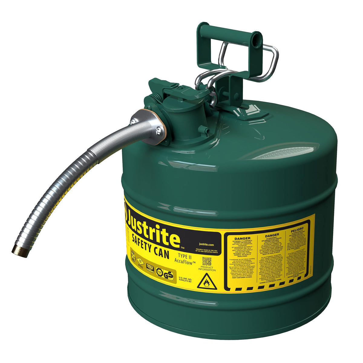 Green Galvanized Steel Safety Can D569