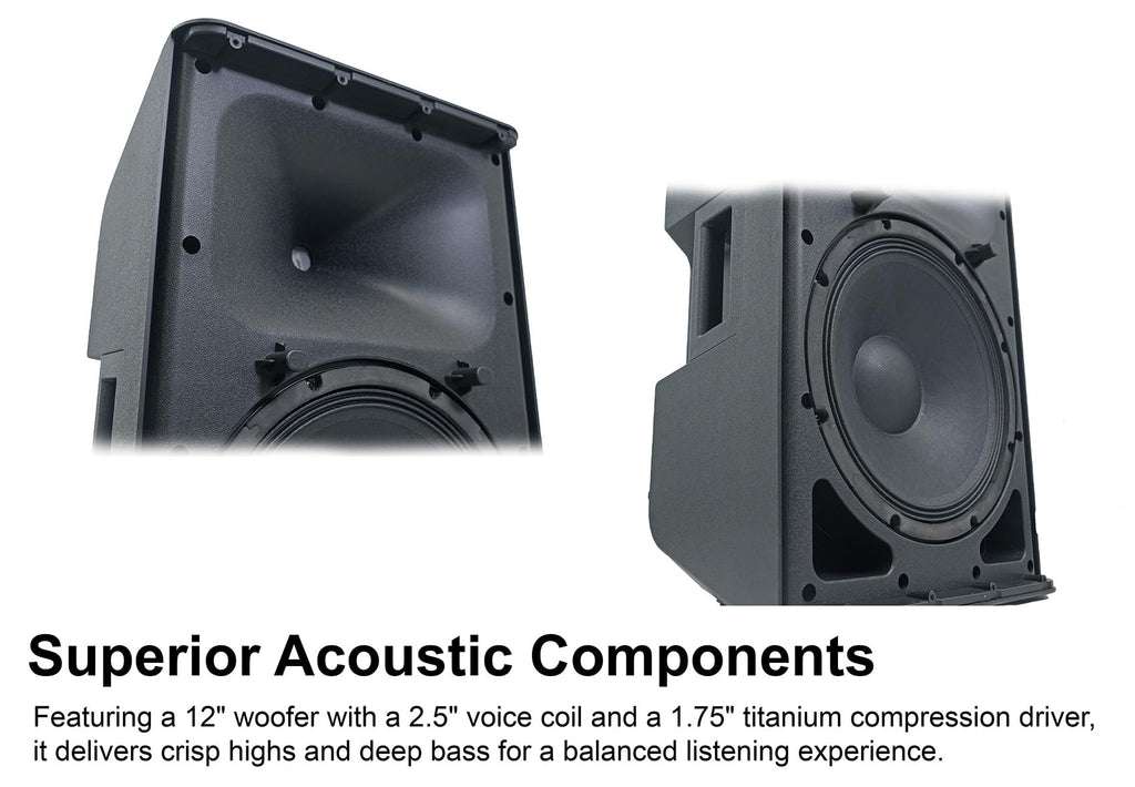12" Active Powered Speaker with 2-Channel Mixer, 2-Pack A953154