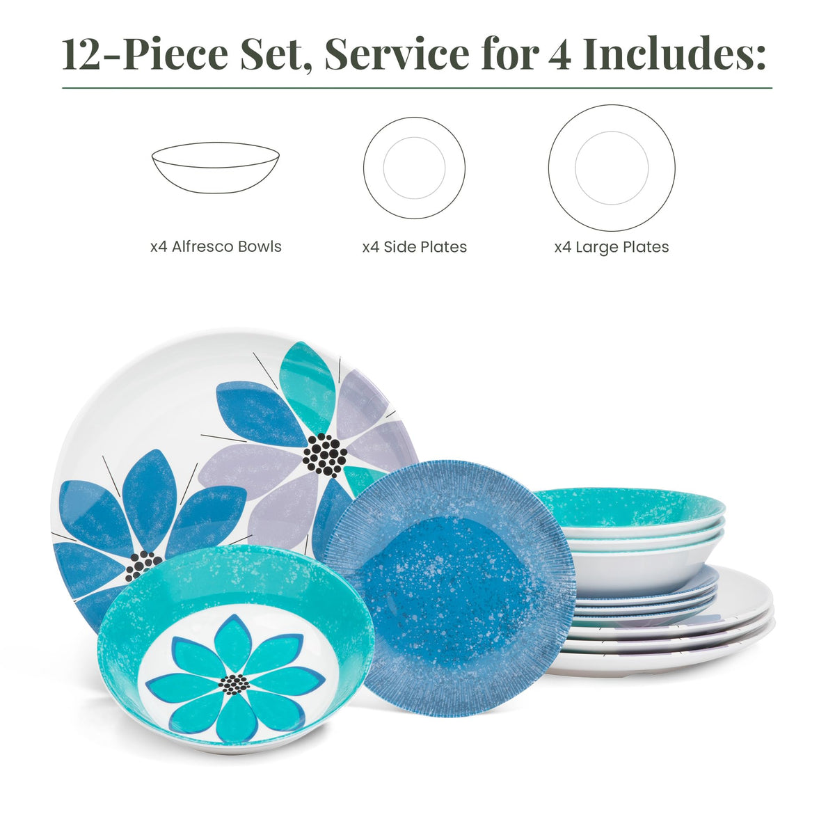 12-Piece Melamine Dinnerware Set I951576