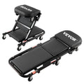 Foldable Rolling Mechanic Creeper with 6 Wheels Padded Seat K3795