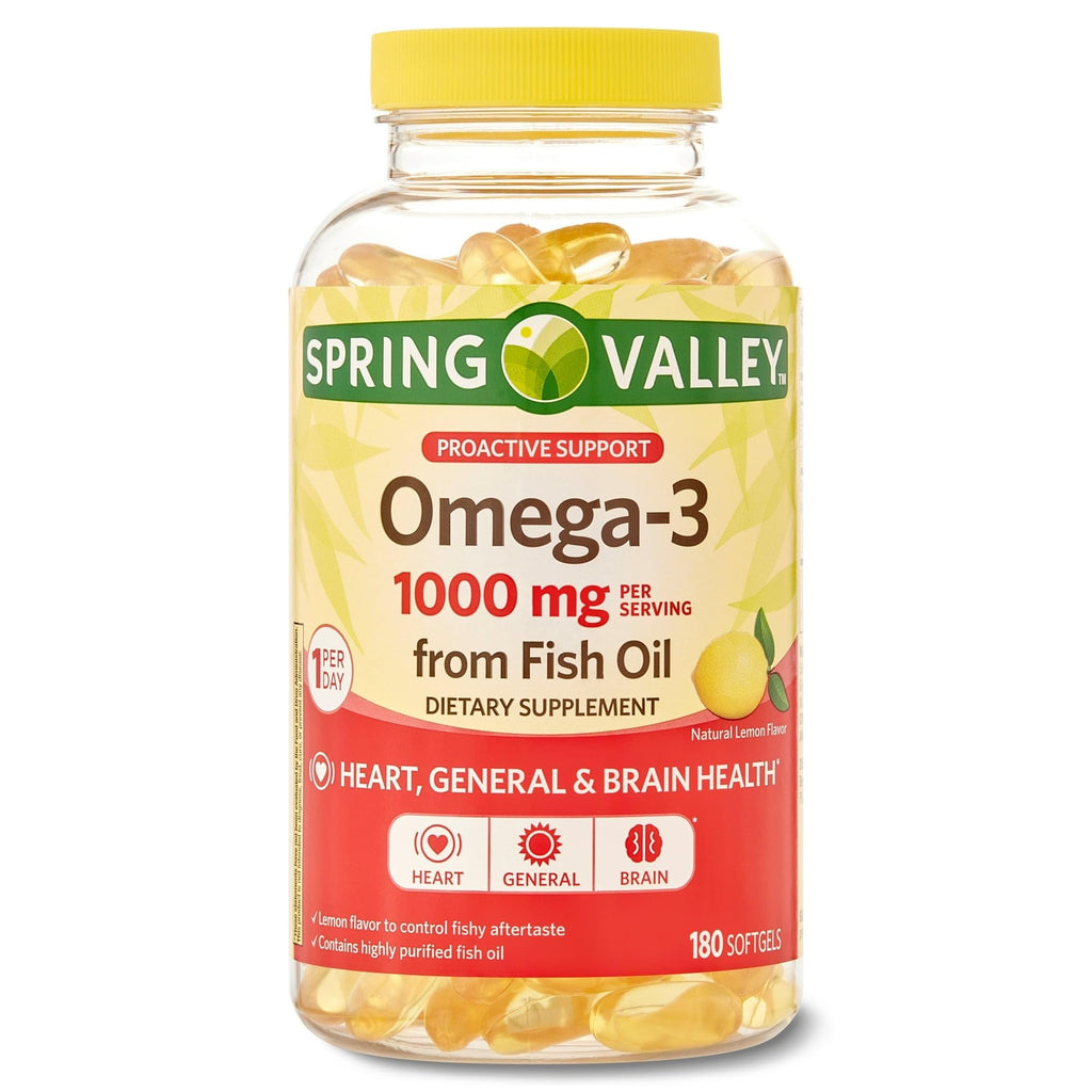 Omega-3 Fish Oil Soft Gels 1000 mg 180 Count Dietary Supplement D5770