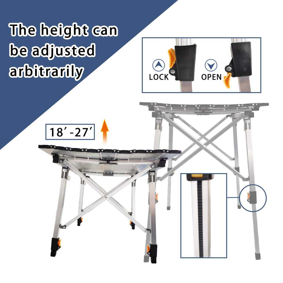 Adjustable Aluminum Camping Table X4688