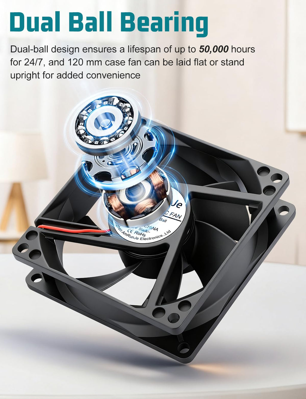 80mm 12v Small Computer Fan with AC Plug F1602