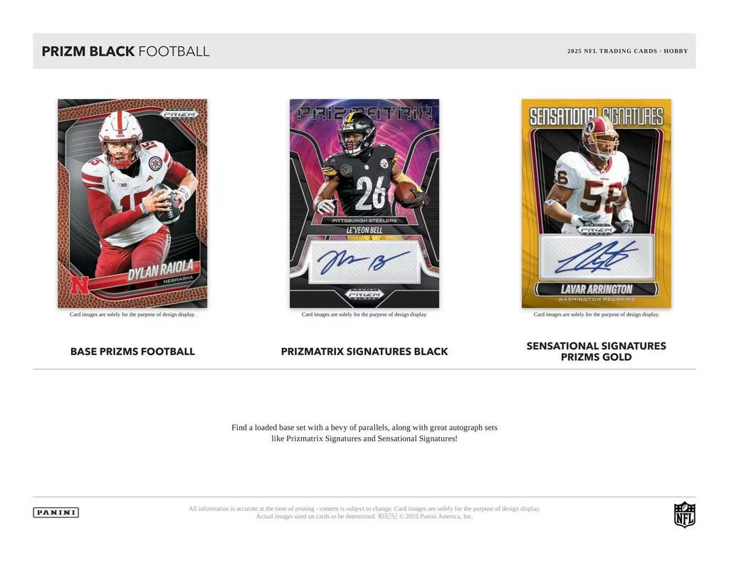 2025 Panini Prizm Black Football Trading Card Box I317440