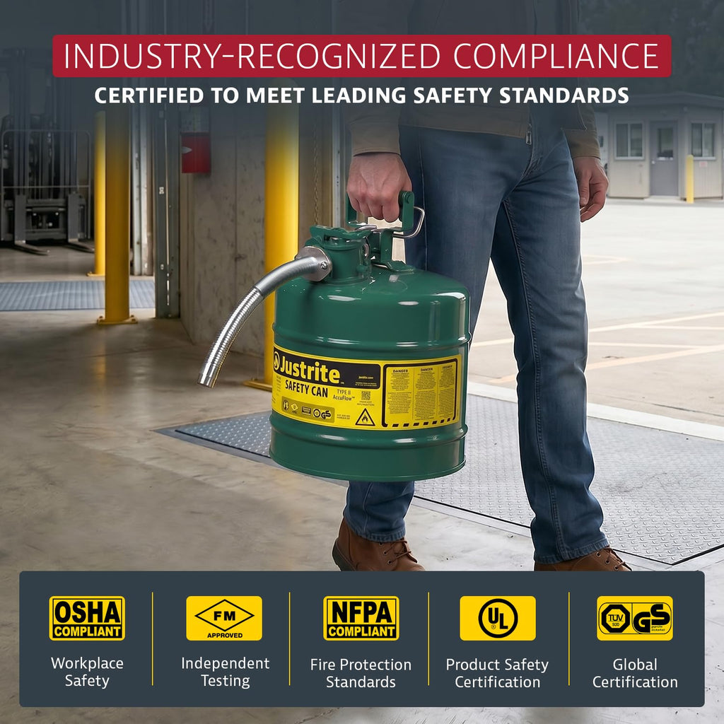 Green Galvanized Steel Safety Can D569