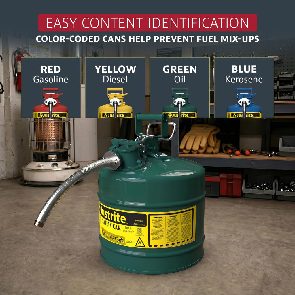 Green Galvanized Steel Safety Can D569