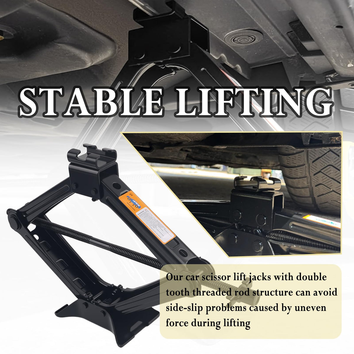 2T Scissor Jack Kit with Lug Wrench & Ratchet Wrench Q7645