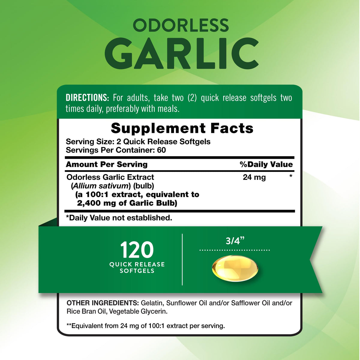 Odorless Garlic 120 Softgels P145