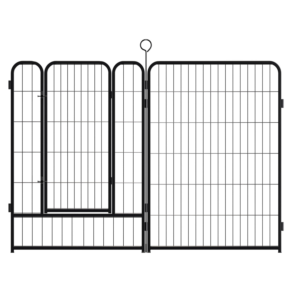 40 Inch 16 Panel Metal Garden Fence with Self-Locking Gate N62997