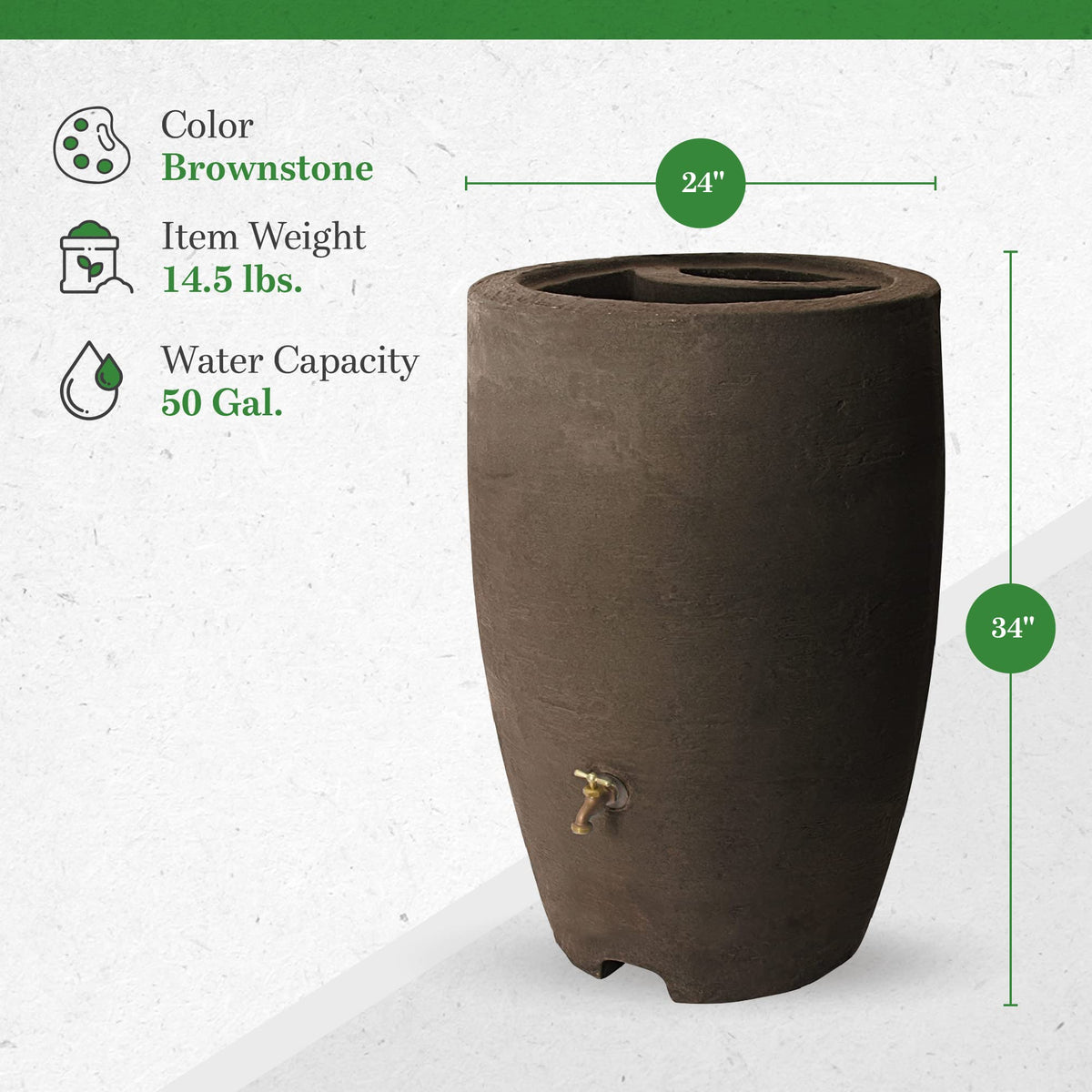 50 Gallon Plastic Rain Barrel 2 Pack R246732