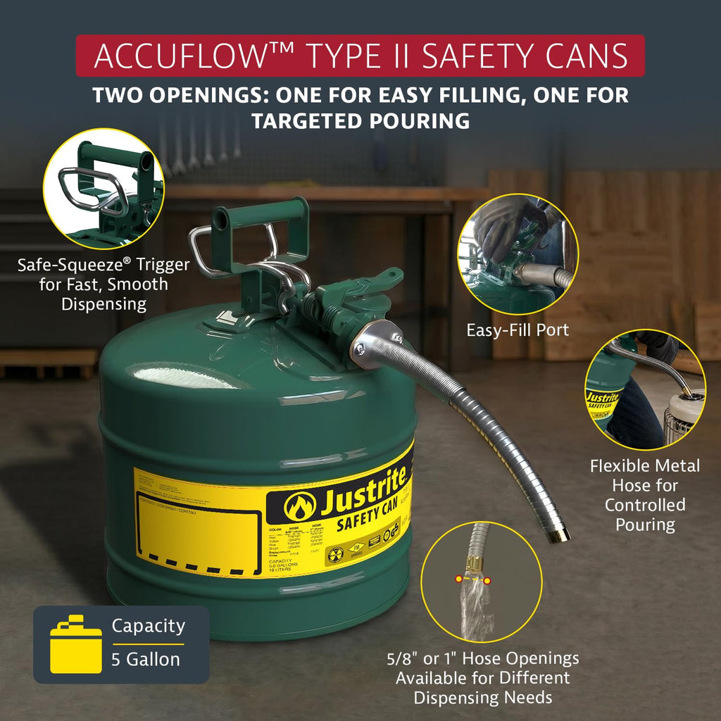 Green Galvanized Steel Safety Can D569