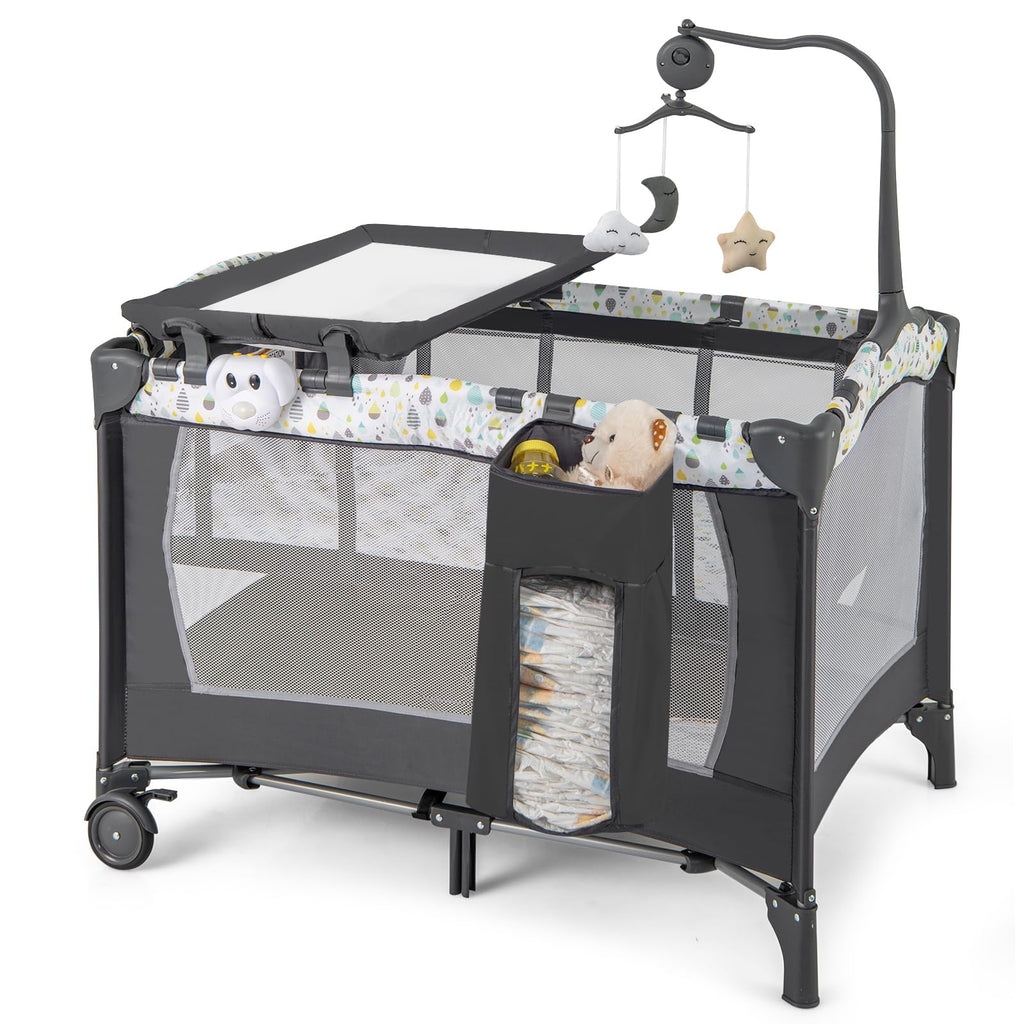 Portable Baby Playard with Bassinet and Changing Table D478334