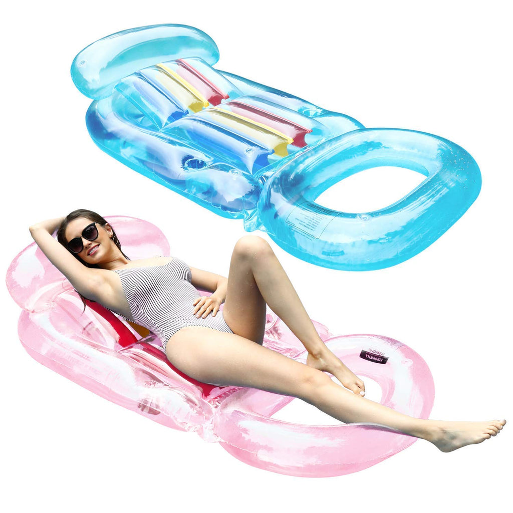 2 Pack Inflatable Pool Floats with Headrest XL F4292