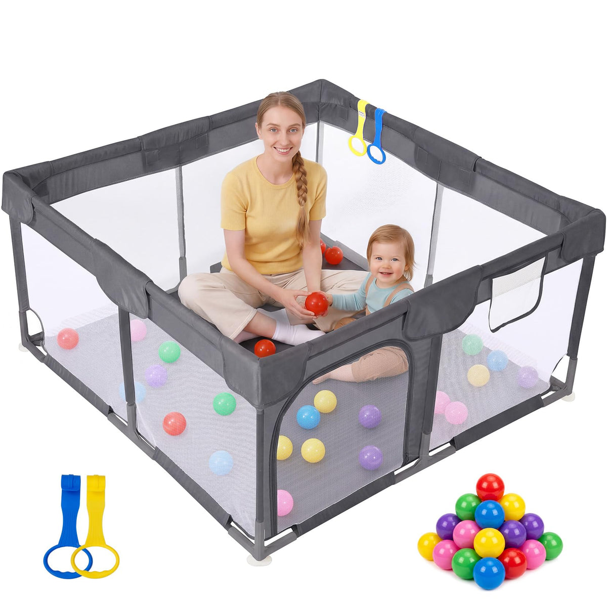 Dark Gray Baby Playpen C6960