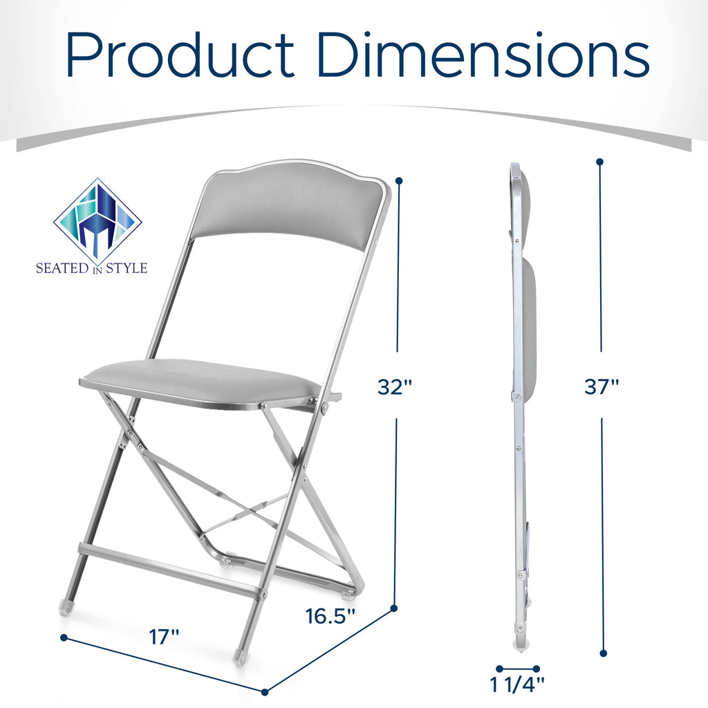 Folding Chairs with Padded Seats 4 Pack Heavy-Duty Steel Frame F9438