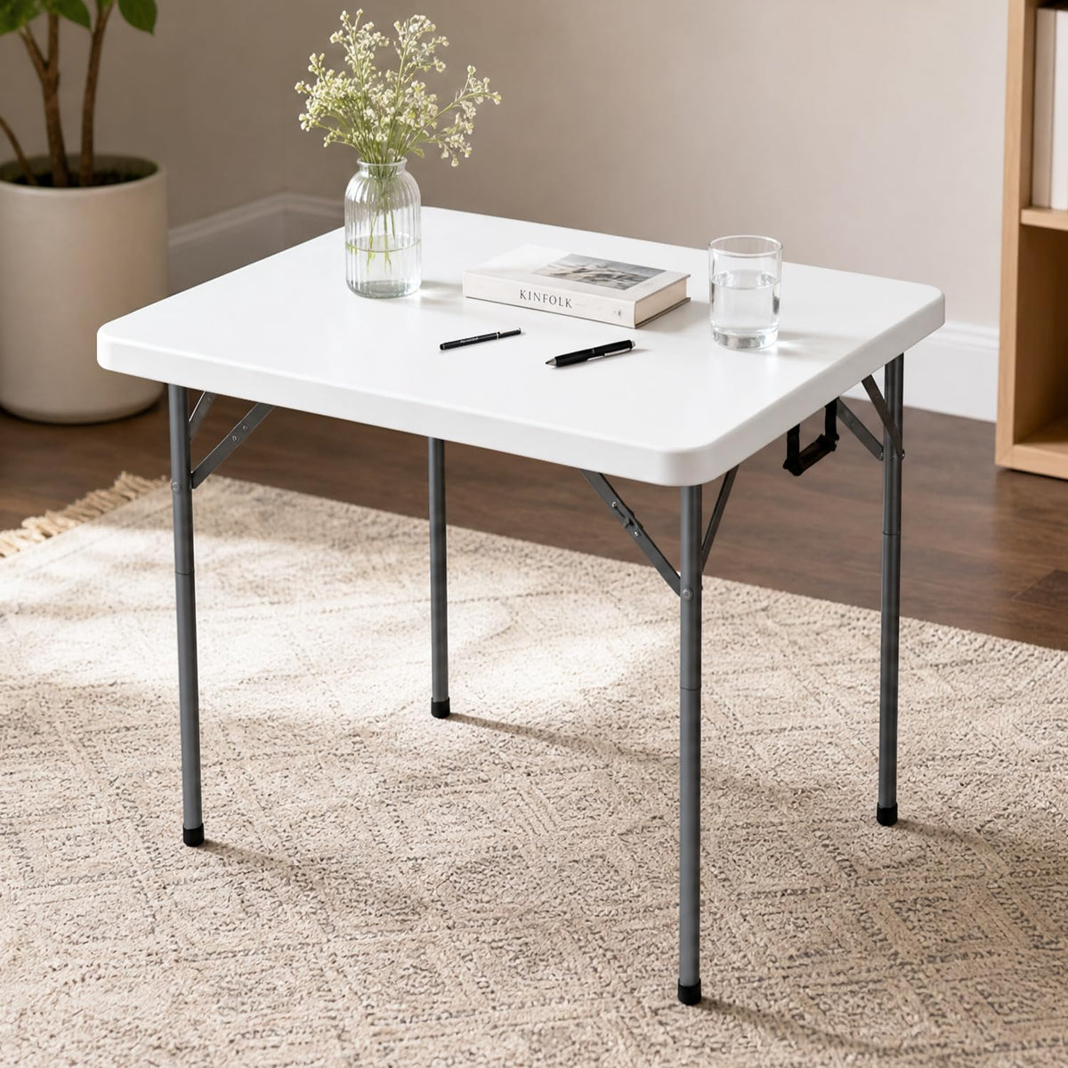 White Square Folding Card Table K240