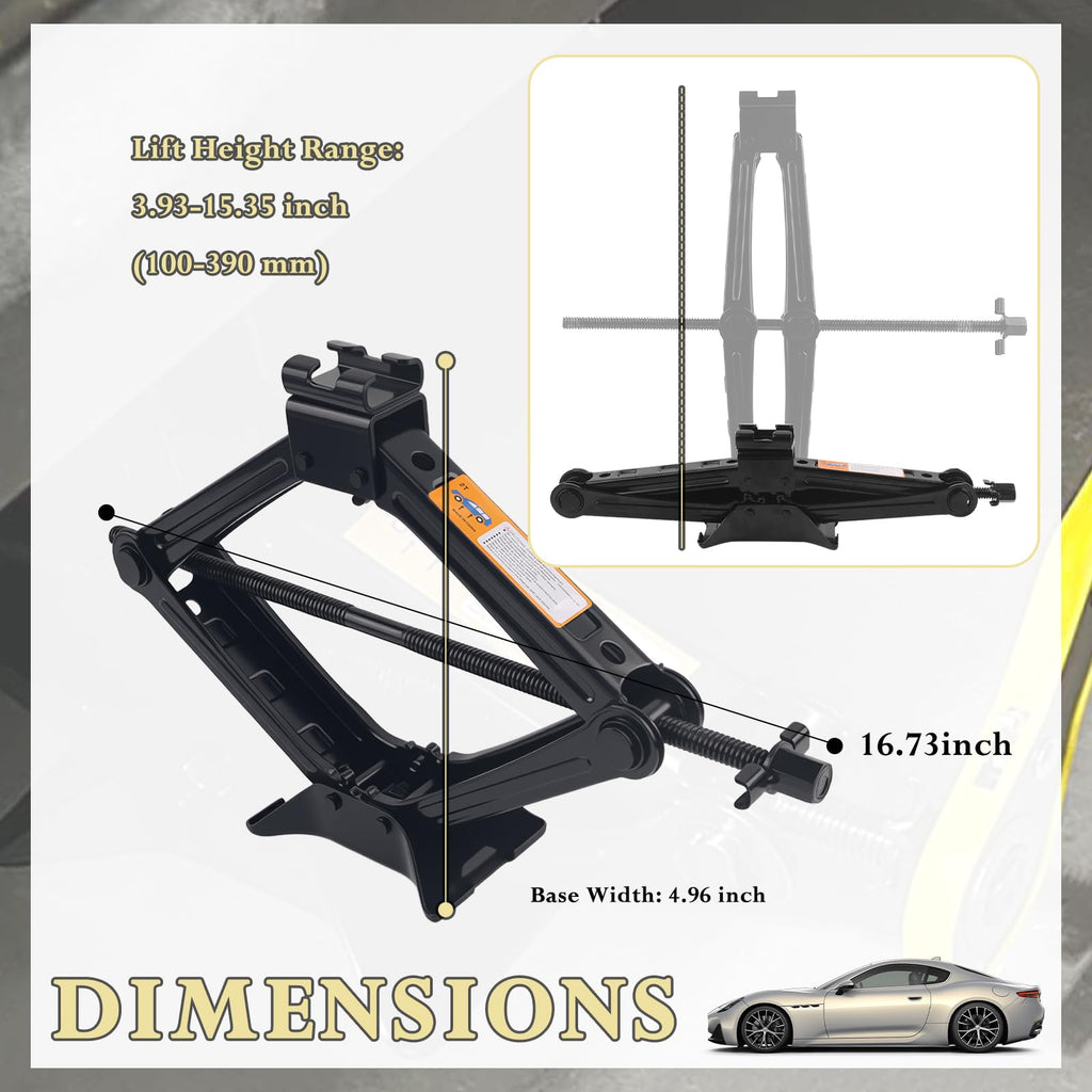 2T Scissor Jack Kit with Lug Wrench & Ratchet Wrench Q7645