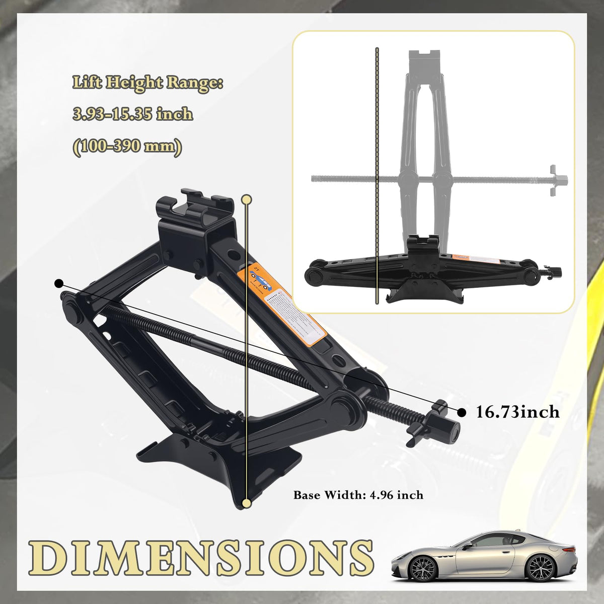 2T Scissor Jack Kit with Lug Wrench & Ratchet Wrench Q7645
