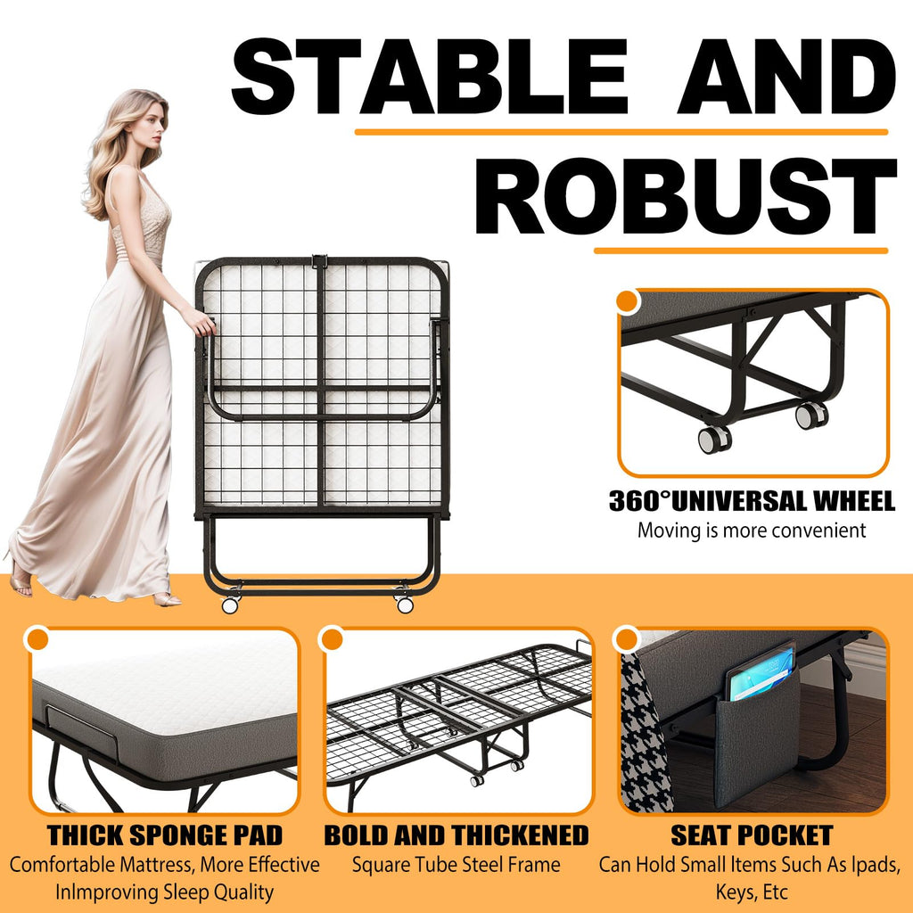 Folding Bed with Memory Foam Mattress X789057