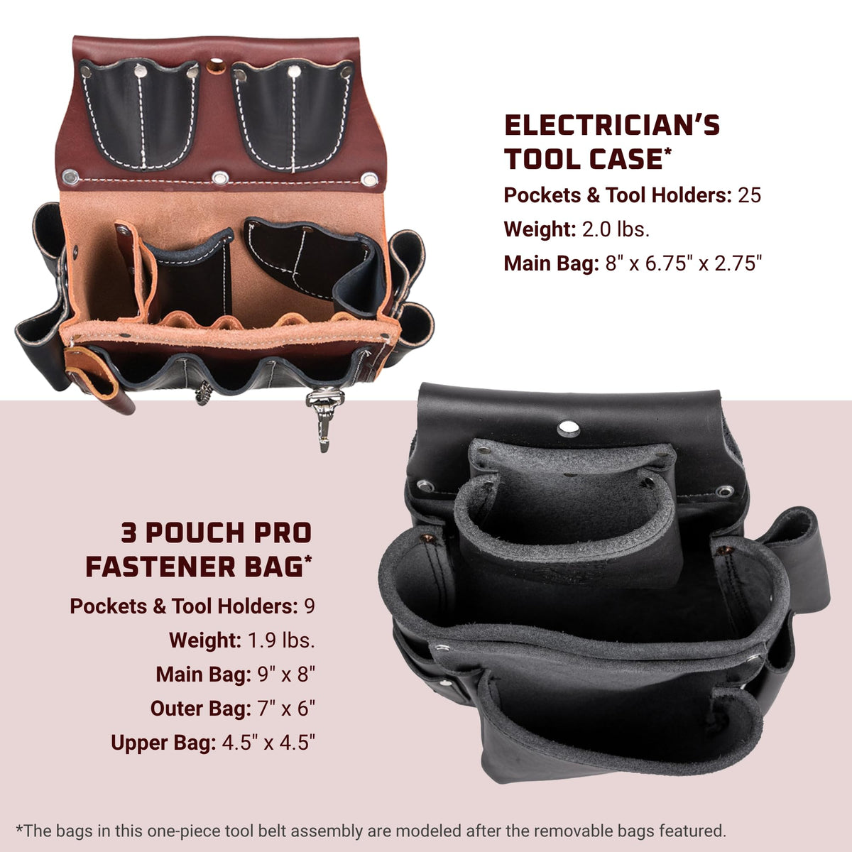 Leather Electrician Tool Set with 31 Pockets J890585