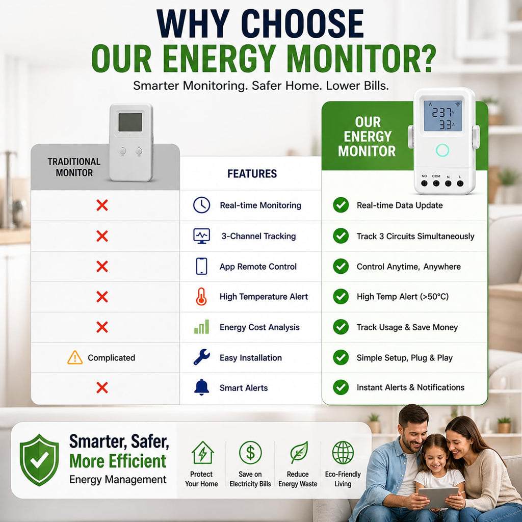 WiFi Home Energy Monitor with 3 80A CT Clamps Z725742