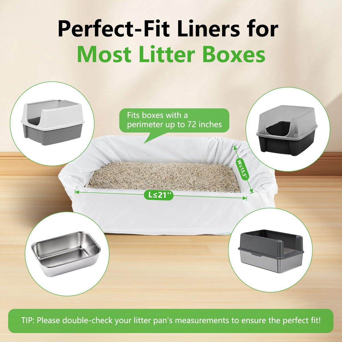 40 Count Cat Litter Box Liners with Drawstring S616