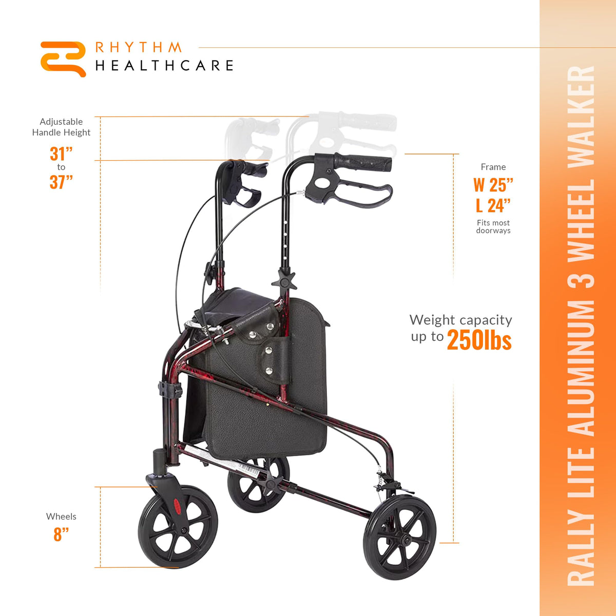 3-Wheel Rollator Walker Z681
