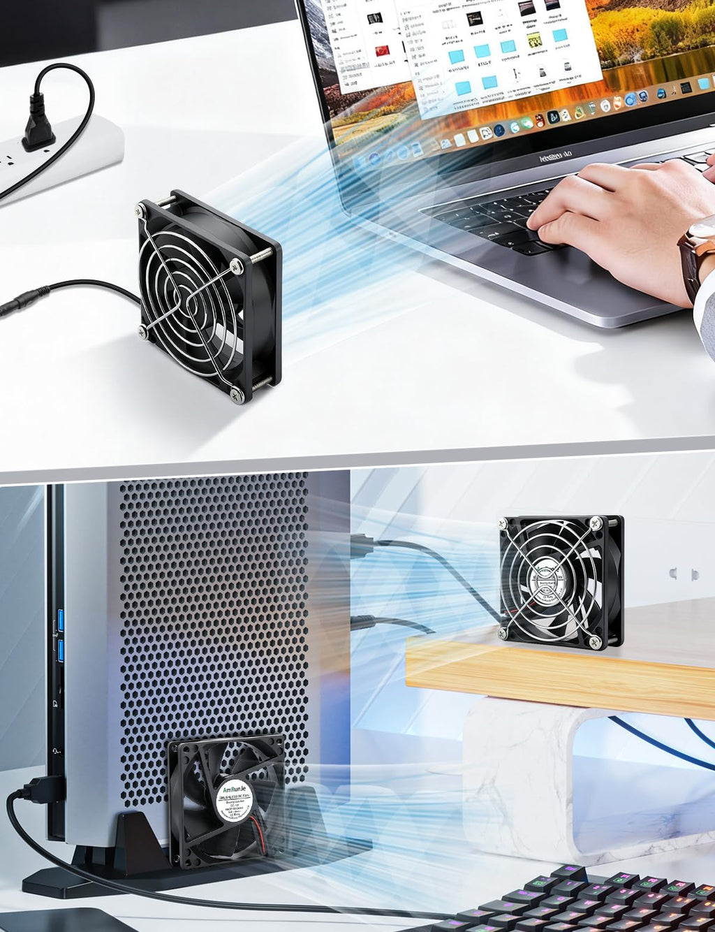 80mm 12v Small Computer Fan with AC Plug F1602
