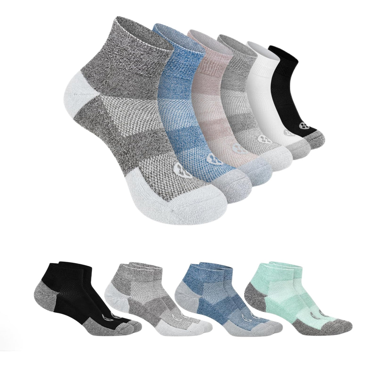 Diabetic Socks for Men, 10 Pairs Ankle & Low Cut Size 9-15 U8196