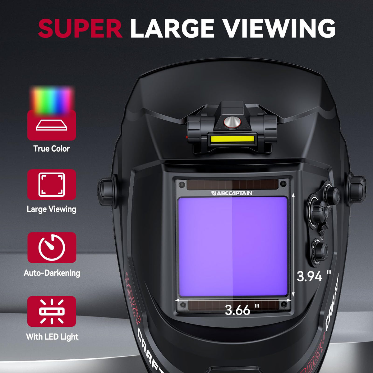 Auto Darkening Welding Helmet Large View U33584