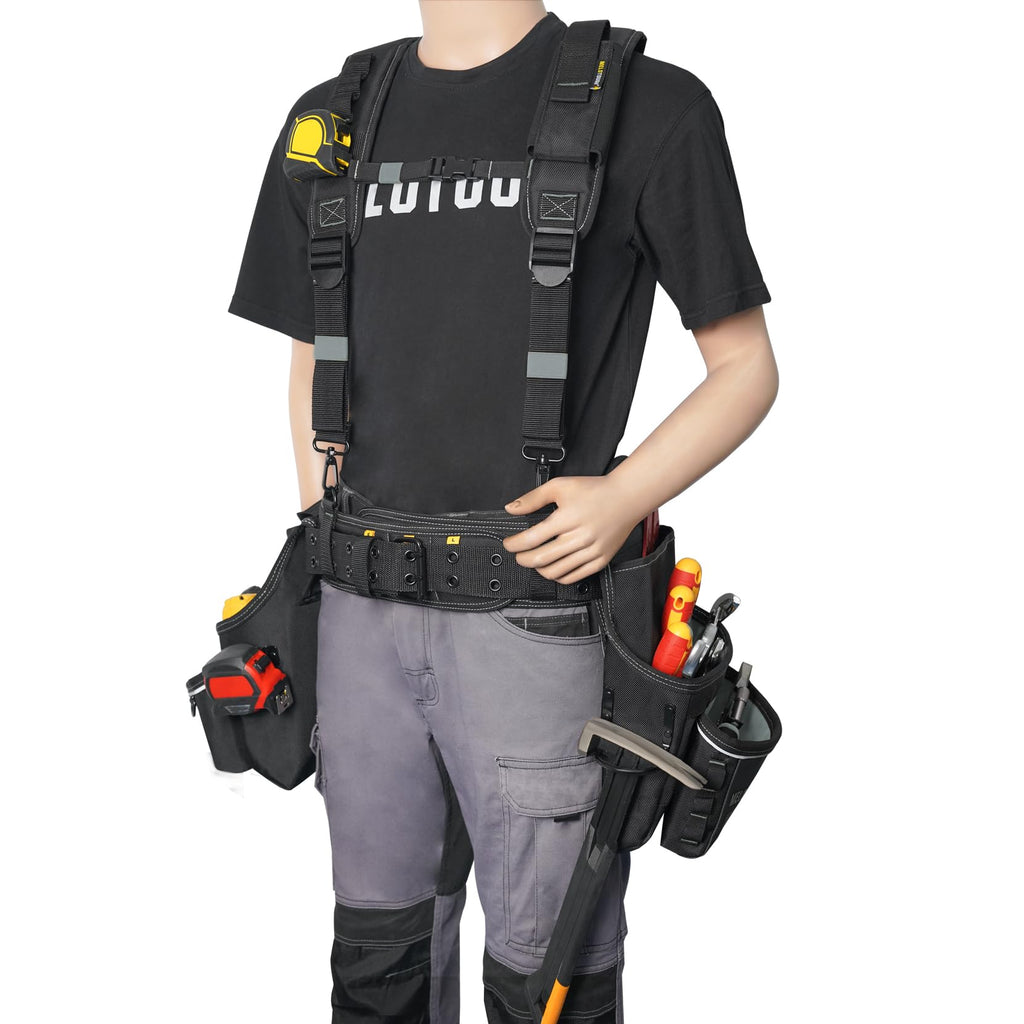 Carpenters Tool Belt with Suspenders 27 Pockets A374
