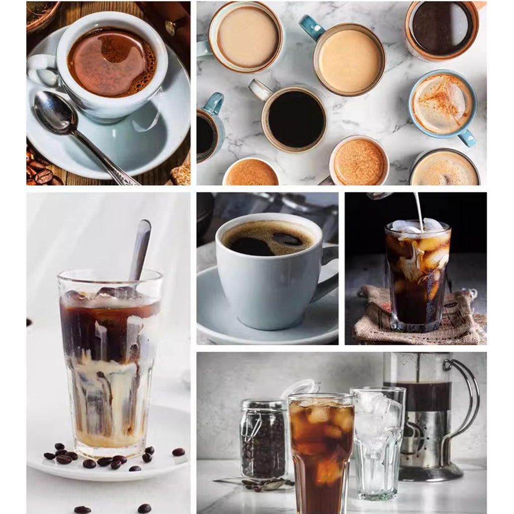 Ice Drip Coffee Maker with Wooden Frame and Glassware U6916