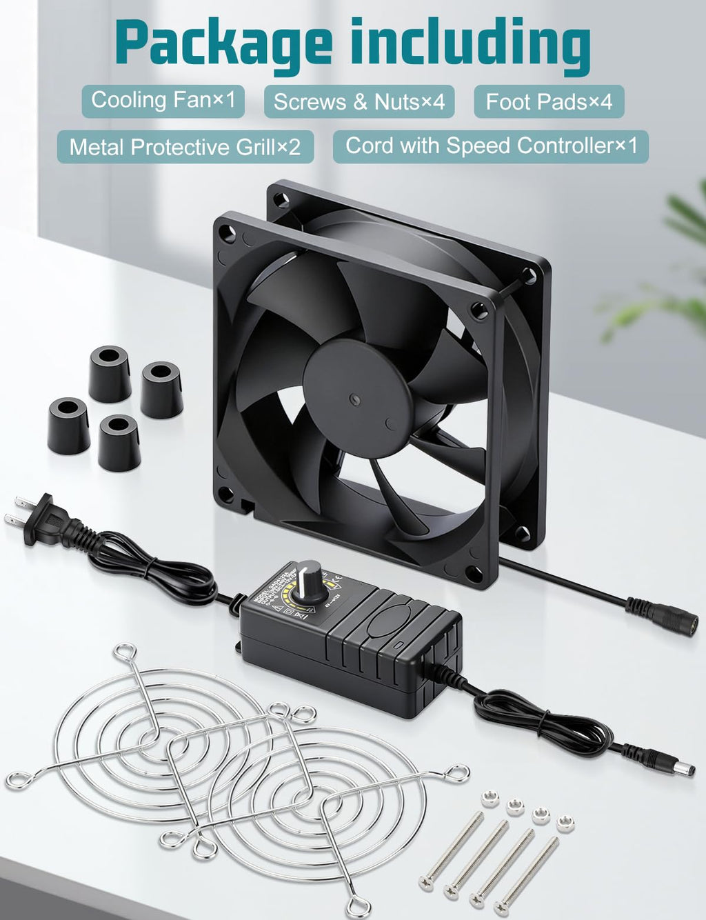 80mm 12v Small Computer Fan with AC Plug F1602