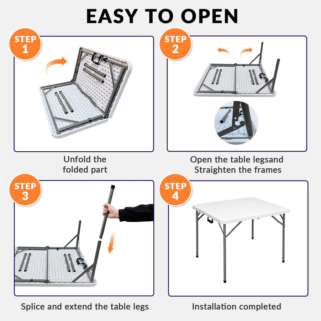 White Square Folding Card Table K240
