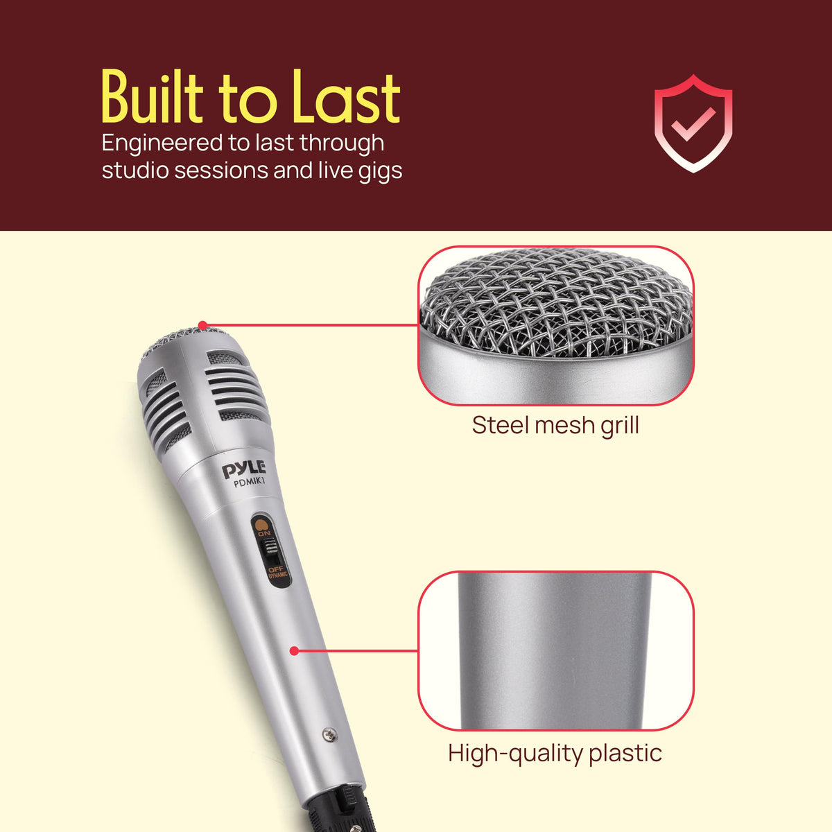 Wired Dynamic Handheld Microphone with XLR Cable V39799
