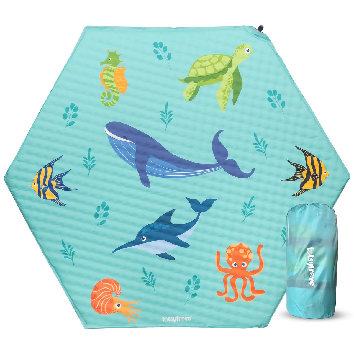 Self Inflating Hexagon Playpen Mat 52" x 45" Non-Slip Cushioned Baby Play Mat O65997