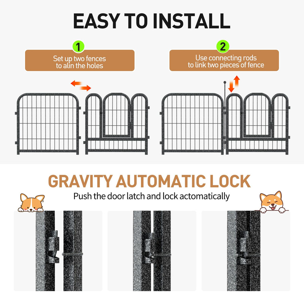 40in 16 Panels Heavy Duty Metal Dog Playpen M4883