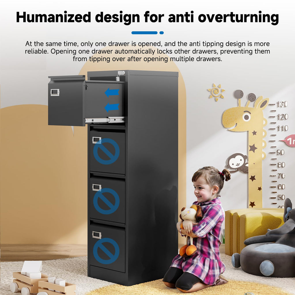 4 Drawer Lock Metal Vertical File Cabinet S2240
