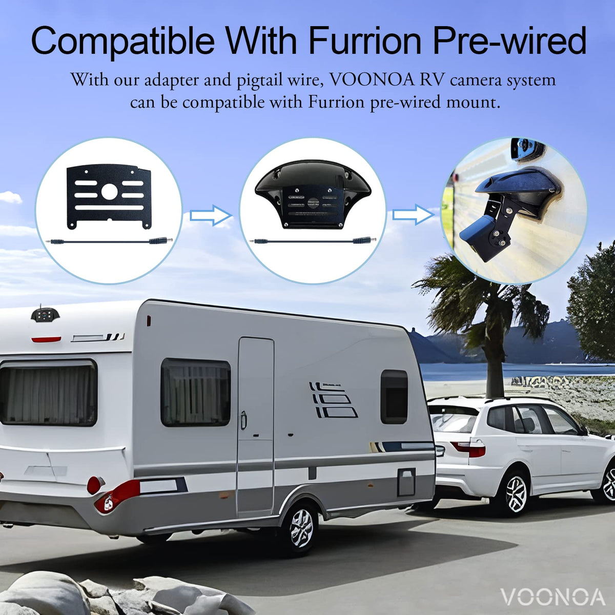 1080P Wireless RV Camera System with 7 Inch HD Monitor D737545