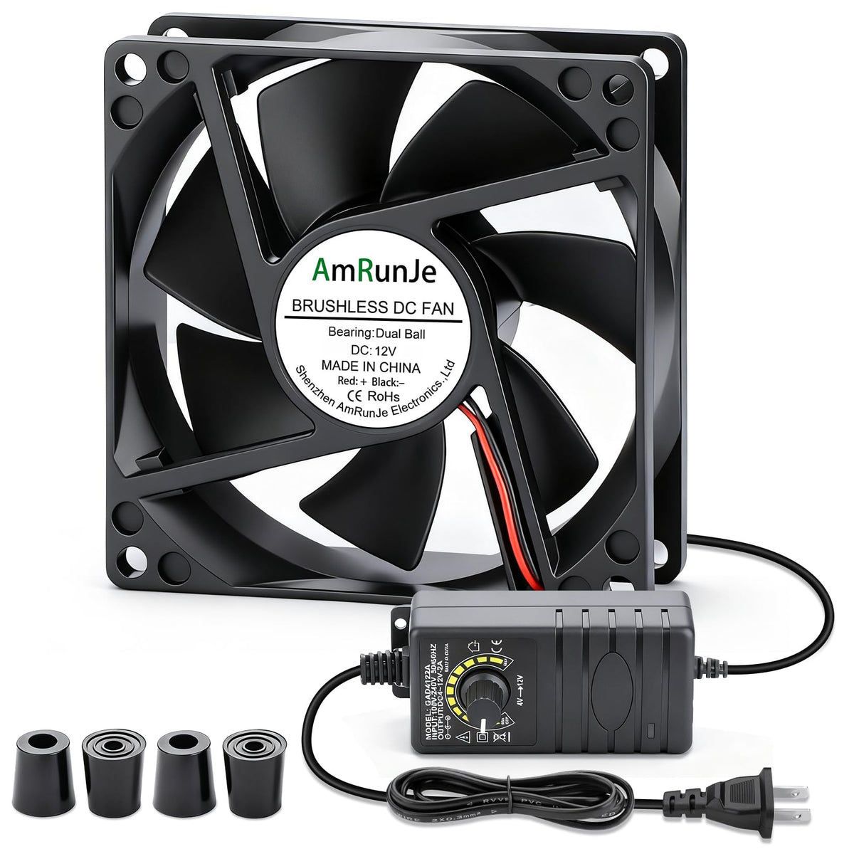 80mm 12v Small Computer Fan with AC Plug F1602