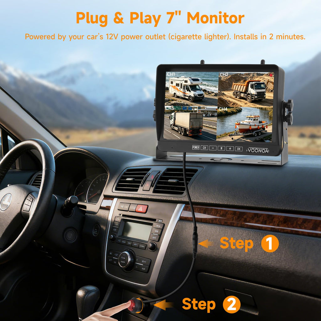 1080P Wireless RV Camera System with 7 Inch HD Monitor D737545